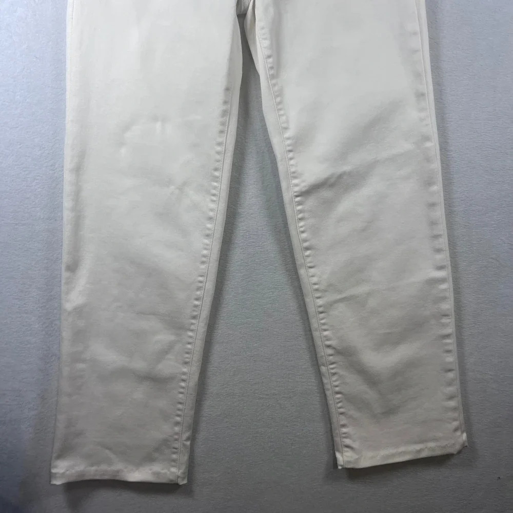 Lauren Conrad High Rise Straight Leg Jeans Cream Off White Size 6 Cotton Stretch